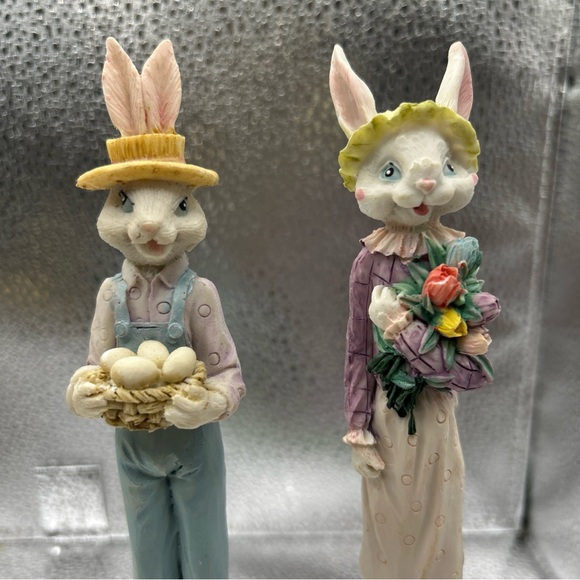 Vintage Tall Easter Bunny Rabbit Pencil Figurines - Picture 2 of 8